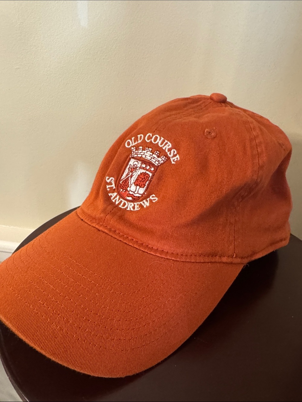 St. Andrews Old Course Embroidered Orange Baseball Cap